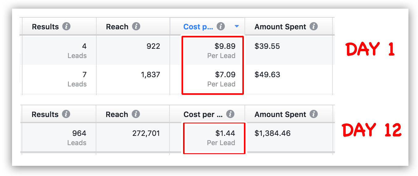 Cost per lead for prelaunch marketing